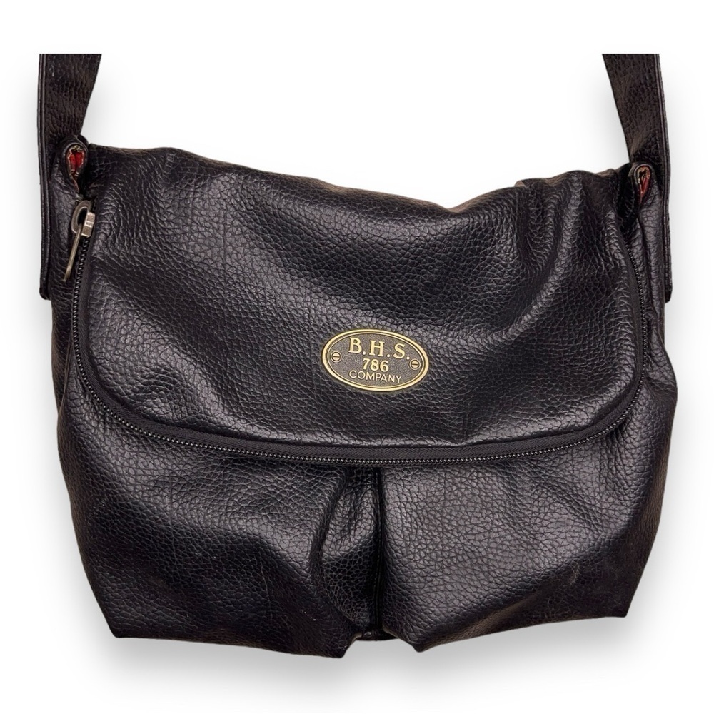 VINTAGE BH SMITH BLACK LEATHER PURSE SHOULDER STRAP CLASSIC  90s